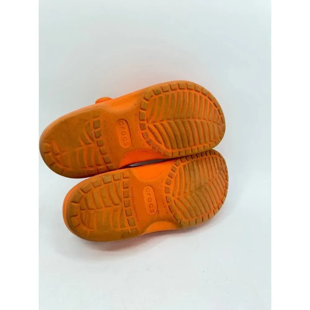 Crocs Classic Clogs Orange Unisex Slip On Comfort Shoes Size M8 W10 Used